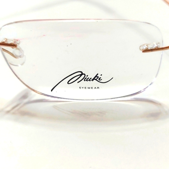 Titanium Miuki Rimless Frame Gold Wire Arms - Picture 3 of 8